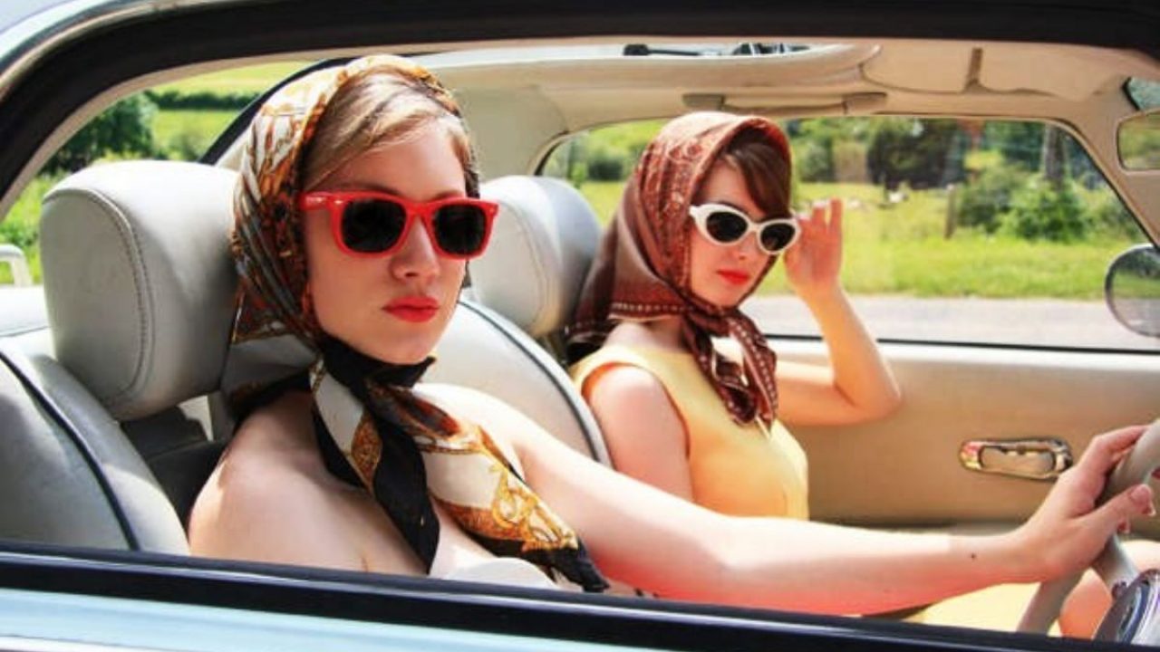 head scarf in convertible